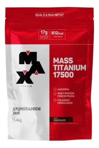 Hipercalórico Max Titanium Gainer Mass Titanium 17500 1,4kg Sabor Chocolate