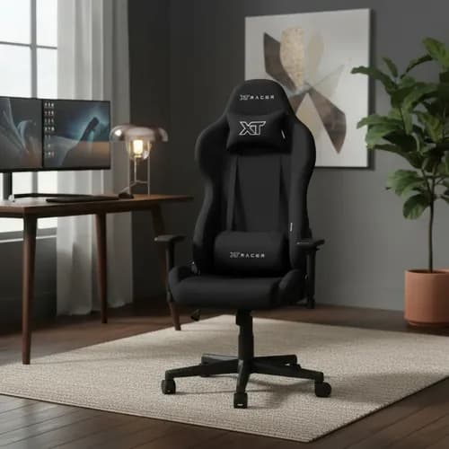 Cadeira De Escritório Gamer Xt Racer Defender Polyester Cor Preto