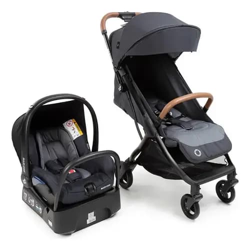 Carrinho Eva² Graphite Bebê Conforto E Base Maxi Cosi