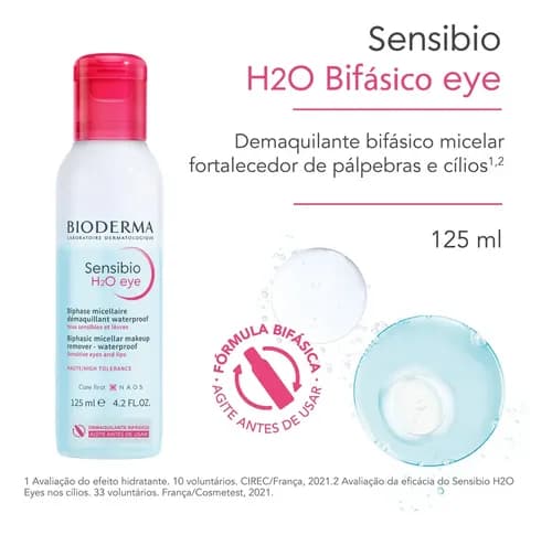 Sensibio H2o Desmaquilhador de Olhos de Duas Fases Sensibio 125ml Bioderma