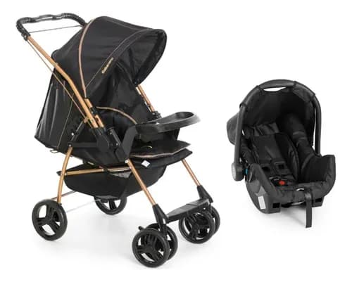 Carrinho Bebe Milano Travel System Golden Galzerano 1019ptg