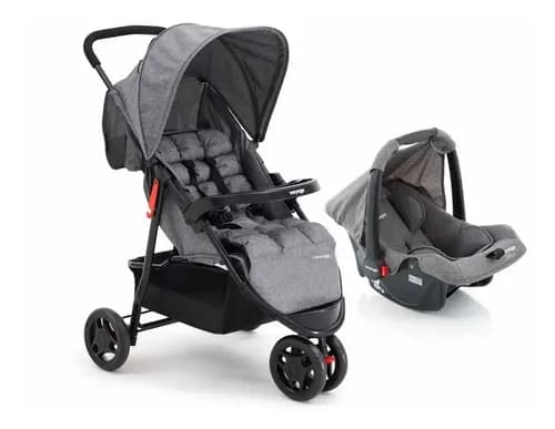 Carrinho Passeio e Bebê Conforto TS Delta Pro Mescla Voyage