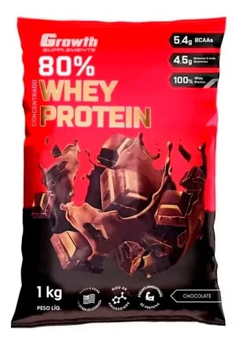 Whey Protein Concentrado Growth 1kg Sabor Chocolate