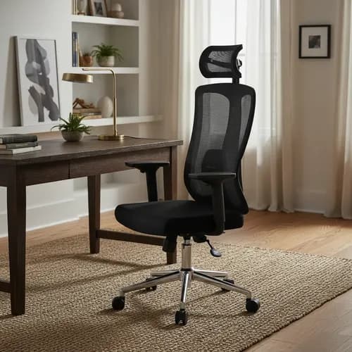 Cadeira Ergonômica DT3 Sports Office Maya Preta com Braços Ajustáveis e Rodas