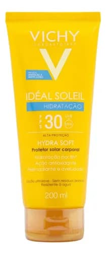 Protetor Solar Hidratação Corporal FPS 30 Vichy Idéal Soleil Bisnaga 200ml