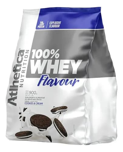 Suplemento em Pó Atlhetica Nutrition 100% Whey Flavour Proteína Sabor Cookies em Refil de 900g