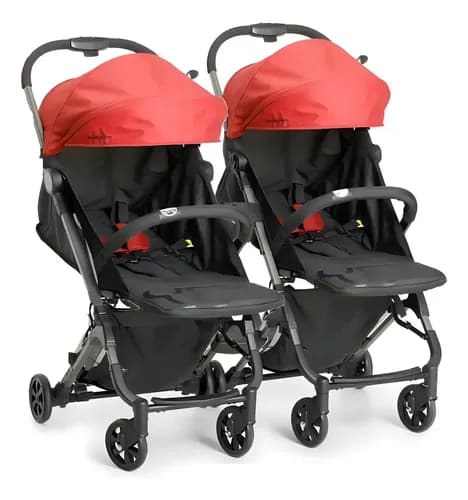Carrinho De Bebê Duolee Para Gemêos Vermelho - Galzerano