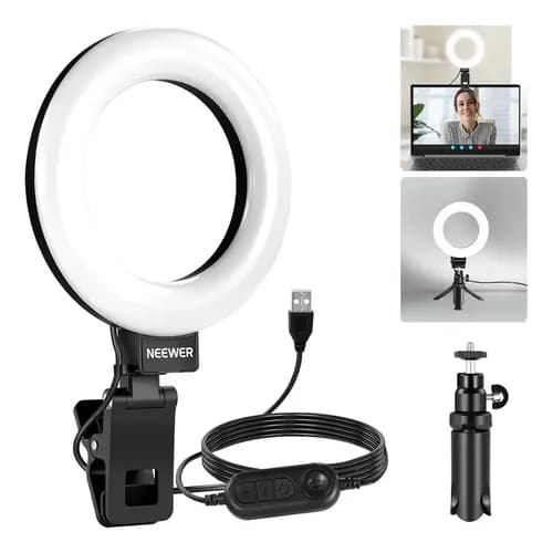 Anel De Luz Ring Light Neewer 5 C/clip Tripé Live Vídeo
