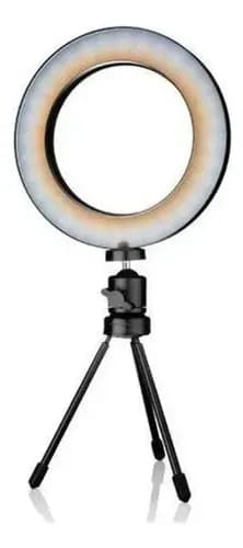 Ring Light 16cm Com Tripé De Mesa E Controle Ring Fill Light