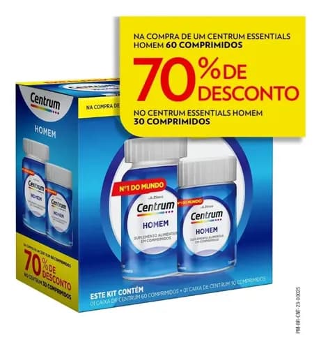 Multivitamínico para Homem Centrum Vitaminas de A à Z 90 Comprimidos