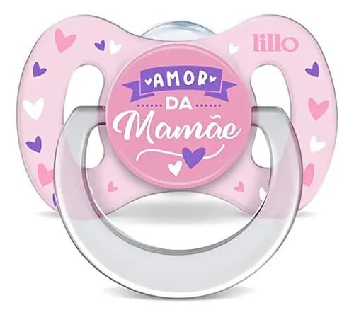 Chupeta Bico De Silicone Funny Amor 0m+ Rosa - Lillo