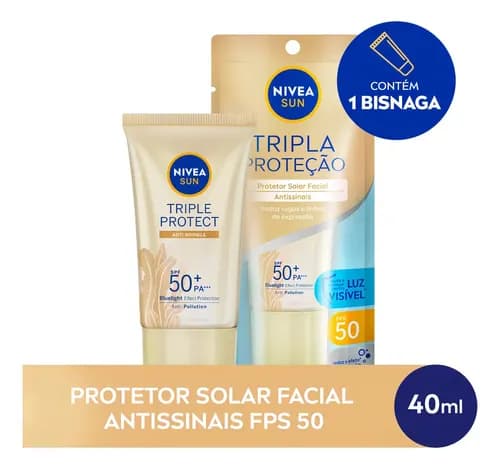 Nivea Sun Protetor Solar Facial Tripla Proteção Antissinais Fps50