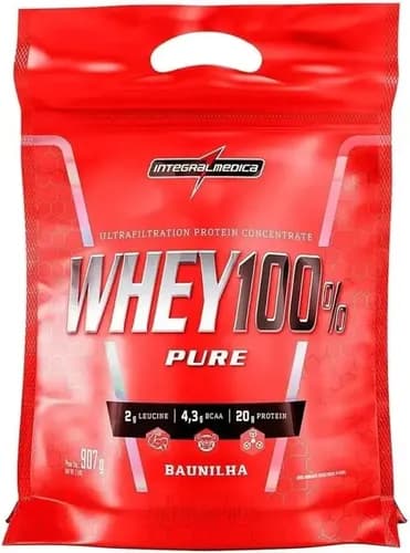 Suplemento Em Pó Integralmédica Whey 100% Pure Proteína 900g Sabor Baunilha