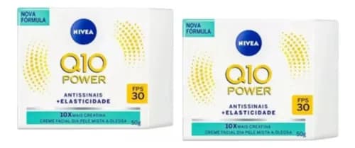 2 Creme Nivea Q10 Power Fps30 Pele Oleosa Dia Antissinais