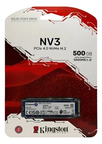 SSD Kingston NV3 500GB M2 2280 NVME PCIe 4.0 Gen 4x4 Ultra Rápido
