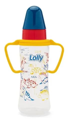 Mamadeira Com Alça Bico Silicone Tricolor 240 Ml Lolly
