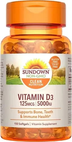 Vitamina D3 125mcg (5.000iu) Sundown Naturals 300 Cápsulas Veganas Sem Sabor
