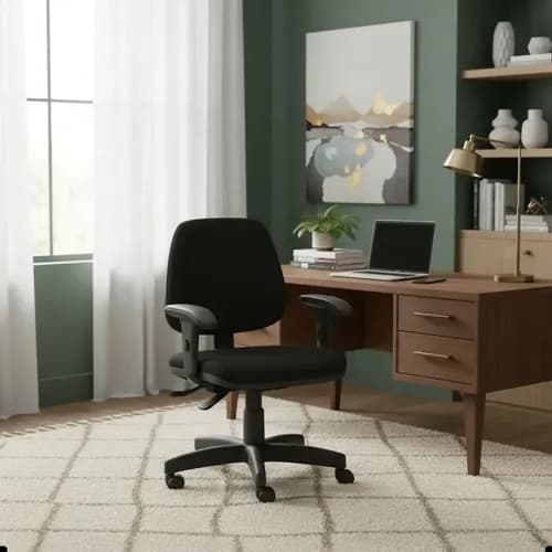Cadeira De Escritório Job Executiva Frisokar Preto Couro Ecológico