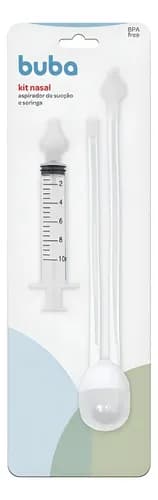 Aspirador Nasal Kit Com Seringa Lavador De Nariz Sucção Bebê Buba Para Limpeza De Catarro E Muco Mimos Babys