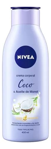 Fluido para corpo Nivea Óleos Essenciais Hidratante Nivea Óleos Essenciais Coco e Óleo Monoi 200ml en garrafa 400mL coco & óleo monoi