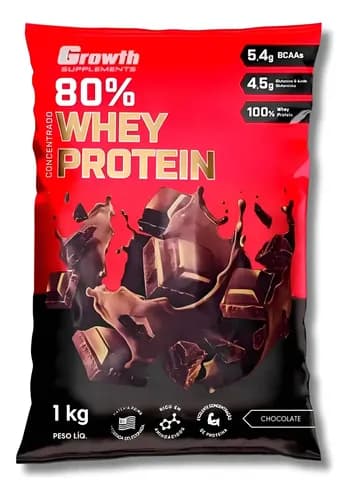 Whey Protein Growth Supplements 1kg Chocolate