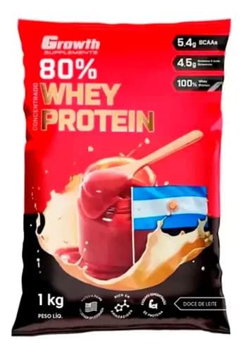 Whey Protein Concentrado Growth 1kg Sabor Doce De Leite