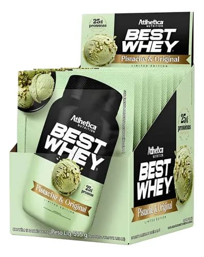 Whey Protein Best Whey Atlhetica Nutrition sabor Pistache com 15 Sachês