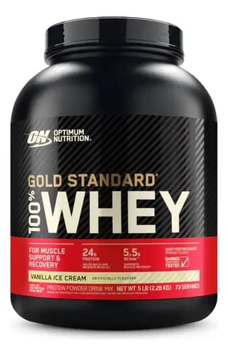 100% Whey Optimum Nutrition Gold Standard 2,27kg - 5 Lbs Sabor Baunilha