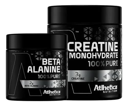 Beta Pré Treino Sem Cafeína 200g + Creatina Atlhetica 300g Sabor Sem Sabor