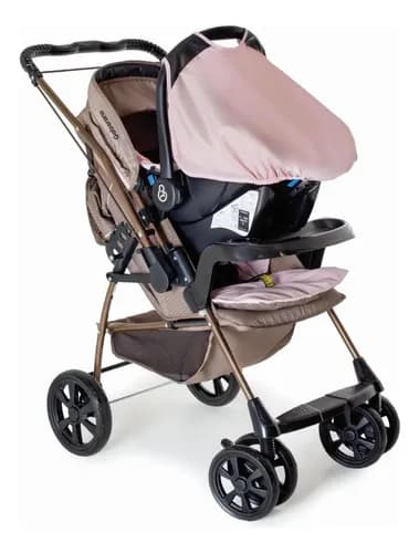 Carrinho Bebê Milano Reversível Ii Travel System Galzerano - Preto - Cobre