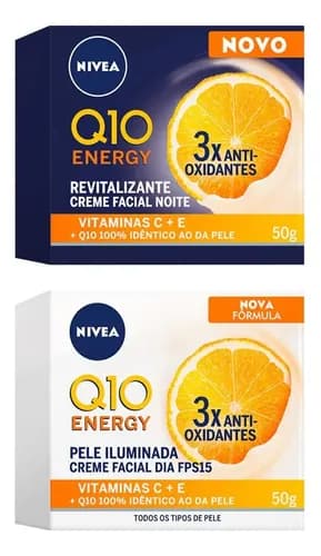 Nivea Creme Facial Q10 Energy Combo 1x Dia Fps15 + 1x Noite Tipo De Pele Normal