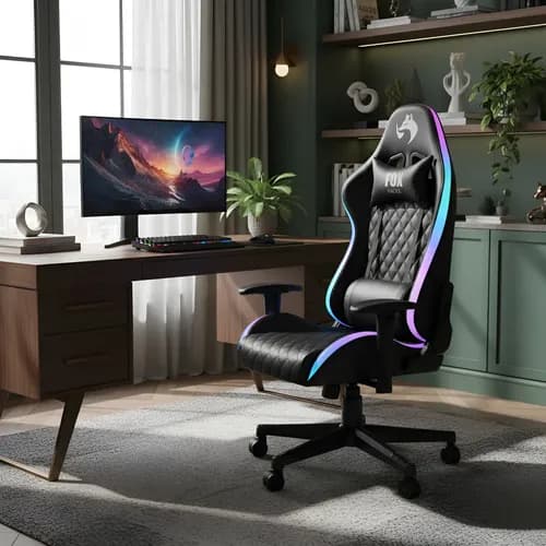 Cadeira Gamer Fox Racer Rgb Led Preta Blush