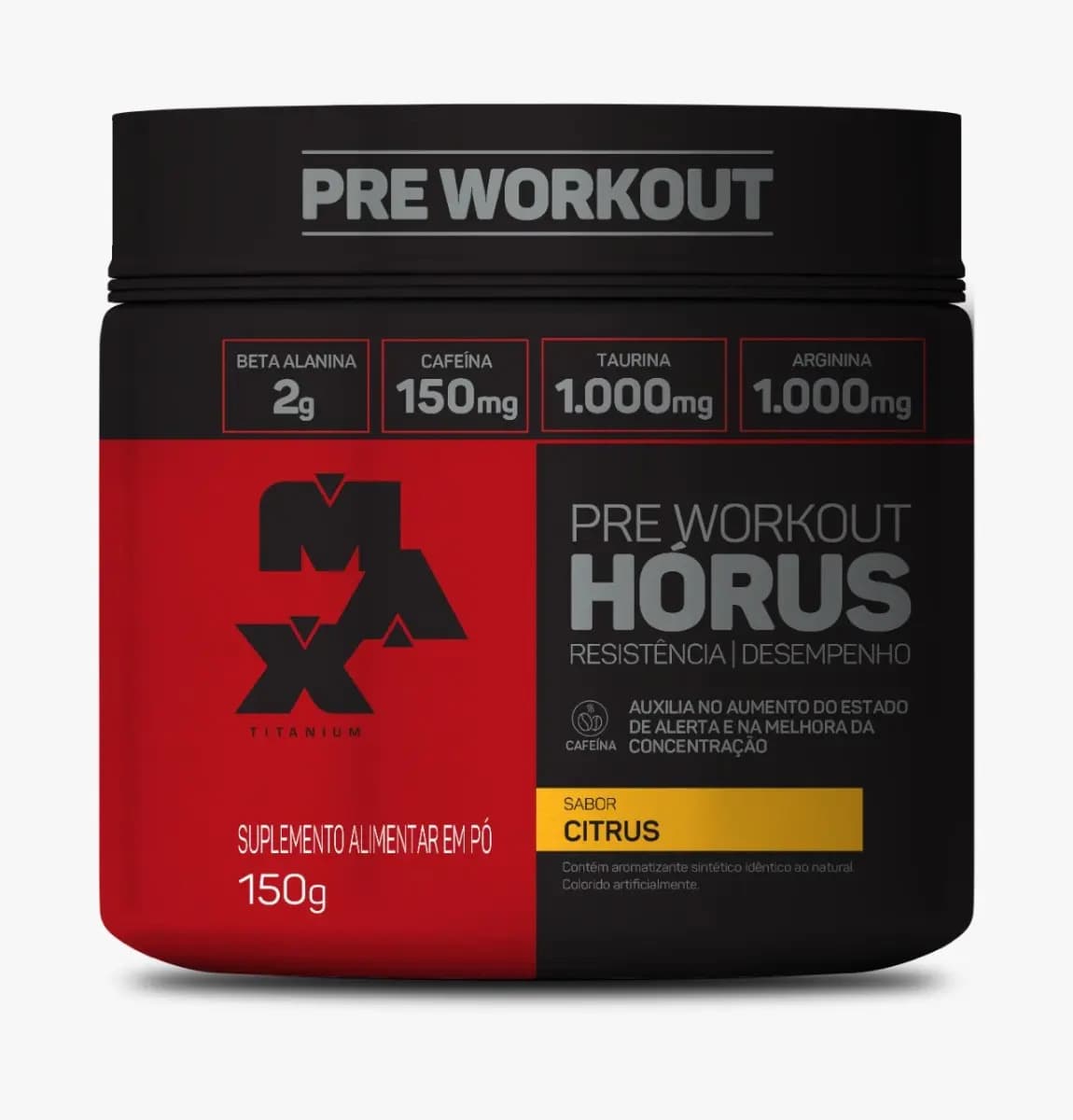 Pré Treino Horus Pote 150g Sabor Citrus Max Titanium