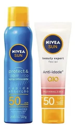 Kit Nivea Sun - Protetor Solar Spray + Protetor Facial Fps50