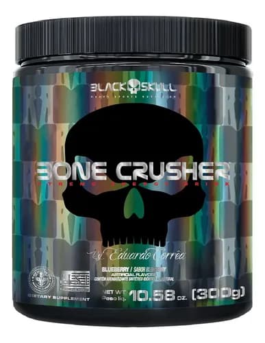Pré Treino Bone Crusher - 300g Black Skull Sabor Blueberry