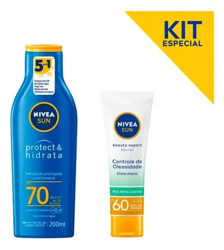 Protetor Solar Nivea Sun Protek Fps 70 200 Ml +facial 60 Fps