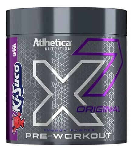 X7 Pré Treino Atlhetica Pré Workout 300g Melhor Pre Treino Sabor Ki Suco Uva