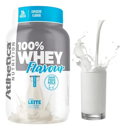 100% Whey Concentrado Atlhetica Flavour Pote 900g Sabor Leite