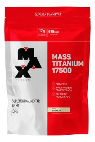 Mass Titanium 17500 Suplemento Max Titanium Baunilha 3kg