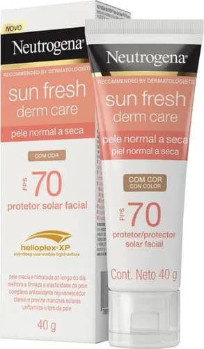 Protetor Solar Facial Neutrogena Sun Dry Skin Fps70 Com Cor