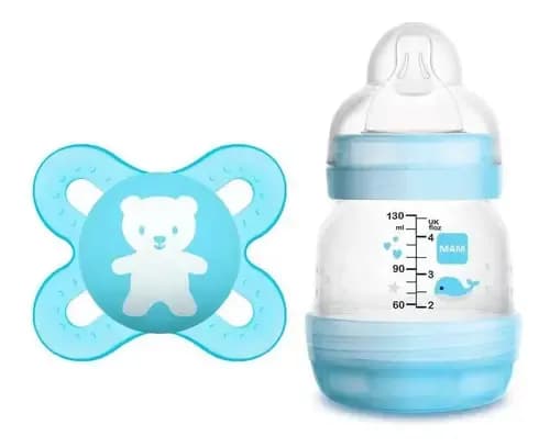 Mamadeira Mam Easy Start 130ml + Chupeta Start Urso