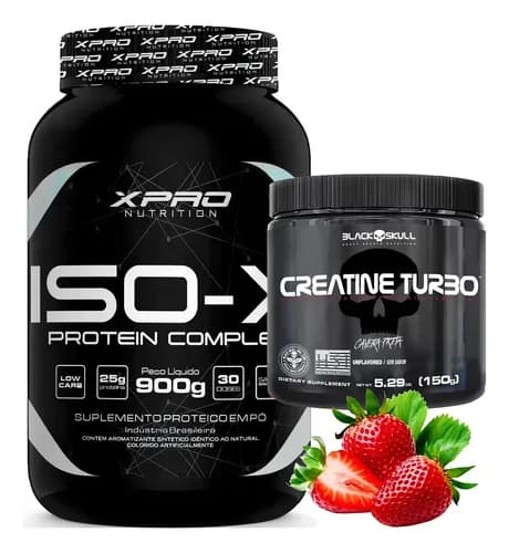 Whey Protein Isolado 900g XPro Nutrition + Creatina Black Skull 150g