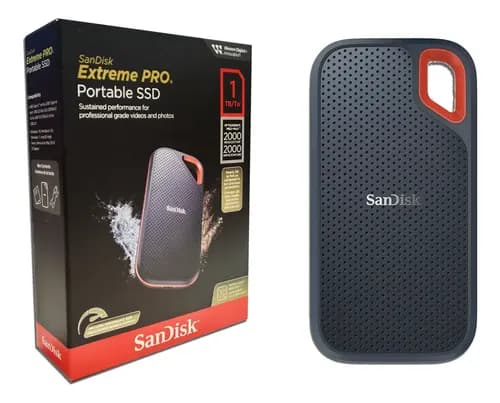Ssd Externo Portátil Sandisk 1tb Extreme Pro Velocidade Leitura E Gravação 2000mb/s Alta Performance Pc Notebook Ps4 Xbox Ps5 Cor Preto