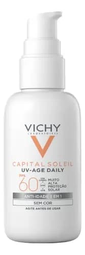 Protetor Solar Facial Uv Age Daily Anti-idade FPS60, Toque Seco, Sem Cor, Capital Soleil, Vichy, 40g