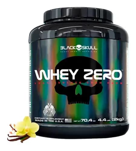 Whey Zero 2kg - Whey Protein 100% Isolado - Black Skull Sabor Baunilha