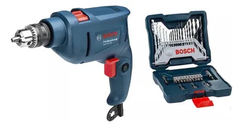 Kit Bosch Furadeira De Impacto Gsb 450 Maleta Bits E Broca Cor Azul Frequência 60hz