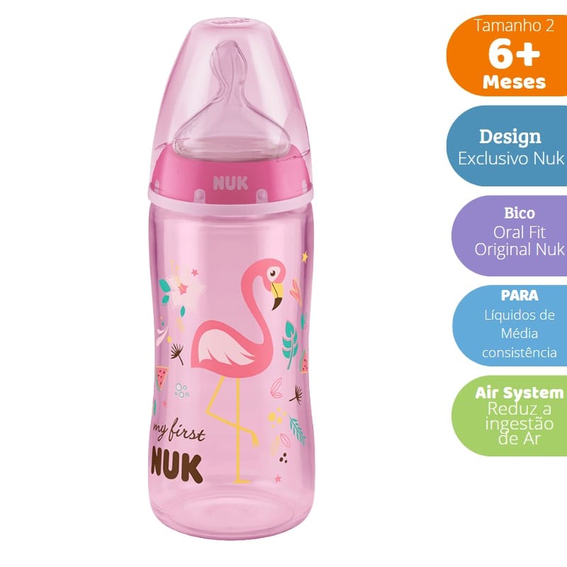 Mamadeira Nuk 300ml, 6 a 18 meses, biberões Nuk · Cor: Azul-turquesa · Modelo: Estrellas — foto 3 de 3