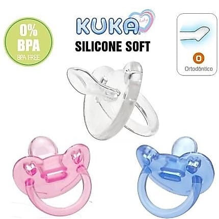 Chupeta 100% Silicone Kuka 0-6 Meses · Cor: Rosa · Modelo: Soft — foto 7 de 8