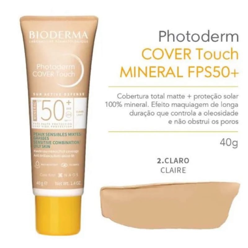 Protetor Solar Facial Photoderm Cover Touch FPS 50 40ml Bioderma · Modelo: Cover Touch FPS 50+ — foto 6 de 7