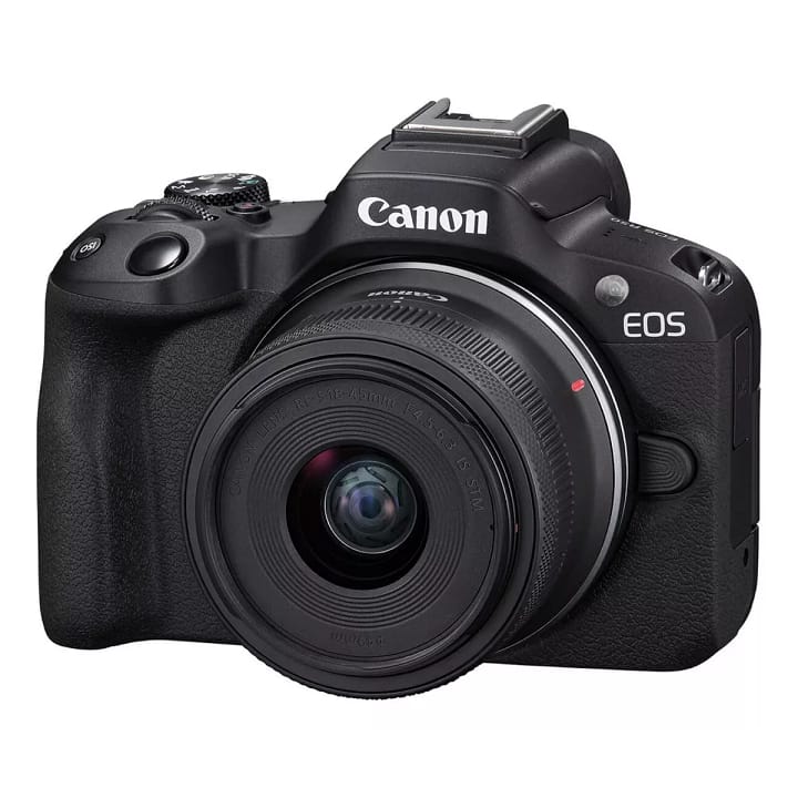 Câmera Branca Canon Eos R50 Lente Branca Rfstm De 18-45mm Branco — foto 4 de 4